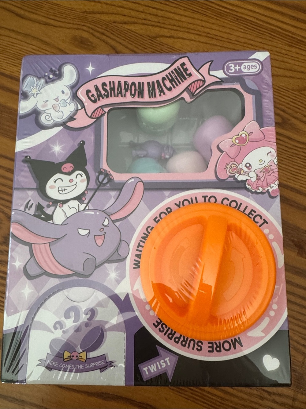 Gashapon Machine Kids Toy - Purple and Orange Surprise Capsule Vending Toy